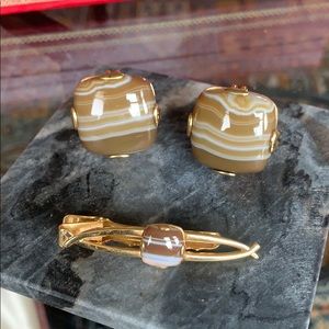Anson Cufflinks with Tie Clip